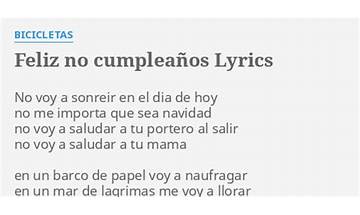 Feliz No Cumpleaños es Lyrics [Bicicletas]