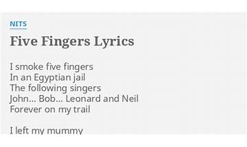 Five Fingers en Lyrics [Charlie Landsborough]