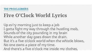 Five O\'Clock World en Lyrics [The Proclaimers]