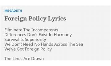 Foreign Policy en Lyrics [Megadeth]