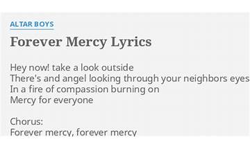 Forever Mercy en Lyrics [Altar Boys]