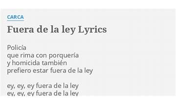 Fuera De La Ley es Lyrics [Negro Dollar]