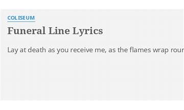 Funeral Line en Lyrics [Coliseum]