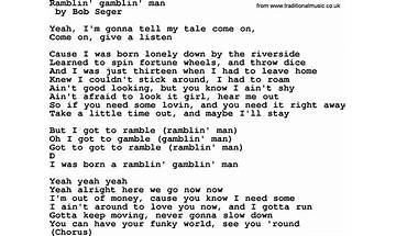 Gamblin’ Man en Lyrics [Marvin Rainwater]
