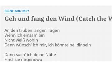 Geh und fang den Wind de Lyrics [Reinhard Mey]