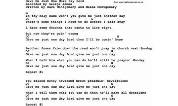 Give Me Just One Day Lord en Lyrics [George Jones]