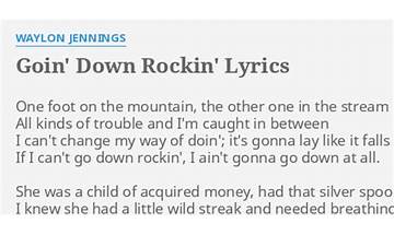 Goin\' Down Rockin\' en Lyrics [Tony Joe White]