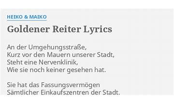 Goldener Reiter de Lyrics [Joachim Witt]