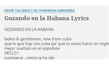 Gozando en la Habana es Lyrics [David calzado y su charanga habanera]