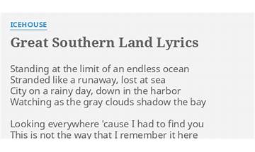 Great Southern Land en Lyrics [Icehouse]