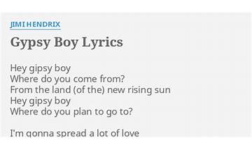 Gypsy Boy en Lyrics [Jimi Hendrix]