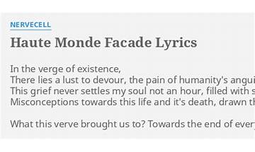 Haute Monde Facade en Lyrics [Nervecell]