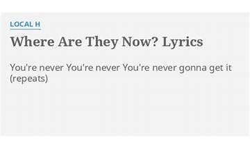 Hey, Rita en Lyrics [Local H]