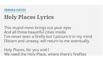 Holy Places en Lyrics [Gemma Hayes]