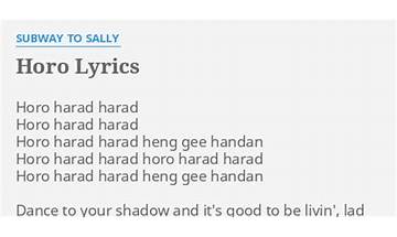 Horo en Lyrics [Subway to Sally]
