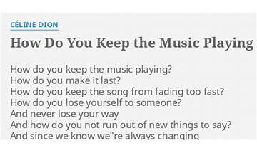 How Do You Keep The Music Playing? en Lyrics [Johnny Mathis]