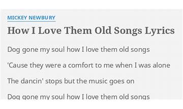 How I Love Them Old Songs en Lyrics [Gene Vincent]