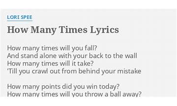 How Many Times en Lyrics [Joe Nester]