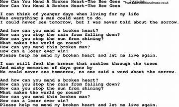 How You Mend a Broken Heart en Lyrics [Modern Talking]