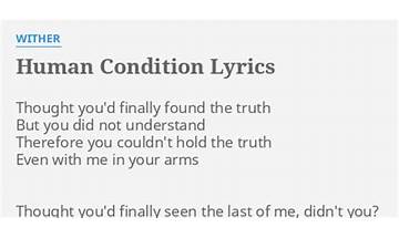 Human Condition en Lyrics [Sjowgren]