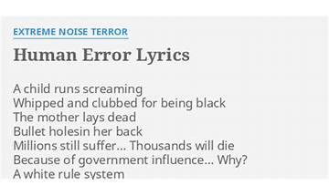 Human Error en Lyrics [Extreme Noise Terror]
