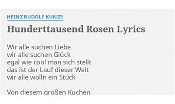 Hunderttausend Rosen de Lyrics [Heinz Rudolf Kunze]