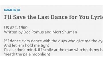 I\'ll Save the Last Dance for You en Lyrics [Damita Jo]
