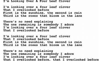 I\'m Looking Over a Four-Leaf Clover en Lyrics [Mitch Miller]