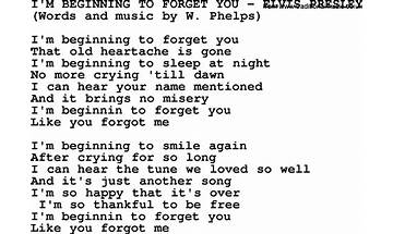 I’m Beginning To Forget You en Lyrics [Jim Reeves]