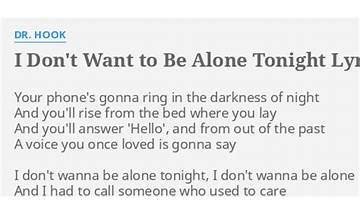 I Don\'t Want to Be Alone Tonight en Lyrics [Dr. Hook]