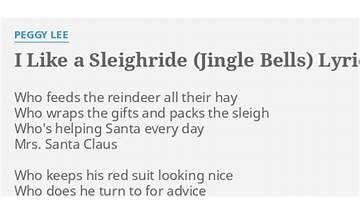 I Like a Sleighride en Lyrics [Peggy Lee]