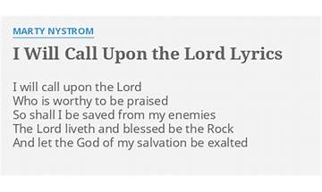 I Will Call Upon The Lord en Lyrics [Marty Nystrom]