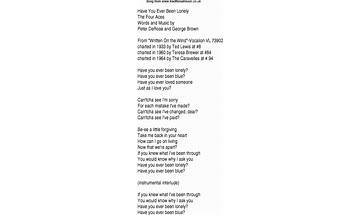 If I Ever Thought You\'d Be Lonely en Lyrics [ABC]