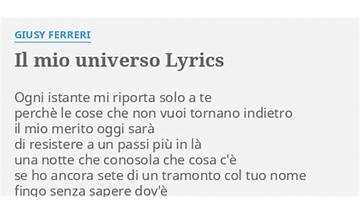 Il Mio Universo it Lyrics [Giusy Ferreri]