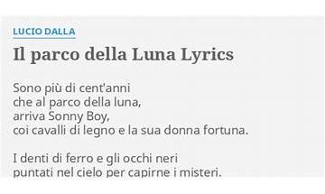 Il Parco Della Luna it Lyrics [Lucio Dalla]