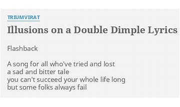Illusions on a Double Dimple en Lyrics [Triumvirat]