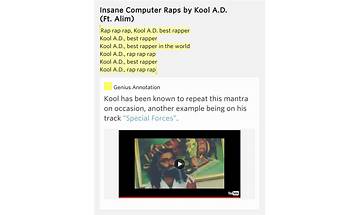 Insane Computer Raps en Lyrics [Kool A.D.]