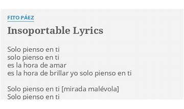 Insoportable es Lyrics [Juanse (ARG)]
