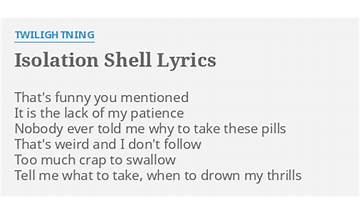 Isolation Shell en Lyrics [Twilightning]