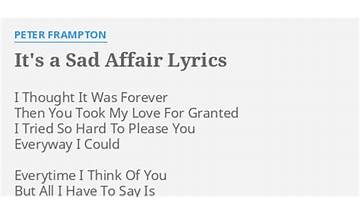 It\'s A Sad Affair en Lyrics [Peter Frampton]