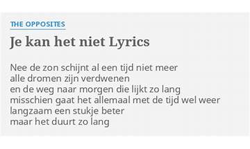 Je Kan Het Niet nl Lyrics [The Opposites]