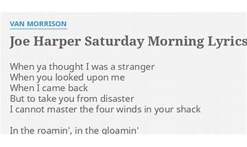 Joe Harper Saturday Morning en Lyrics [Van Morrison]