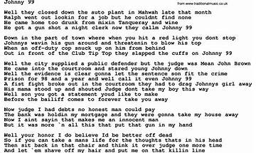 Johnny 99 en Lyrics [Bruce Springsteen]