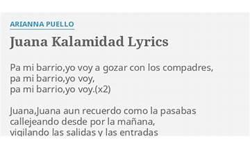 Juana Kalamidad es Lyrics [Arianna Puello]