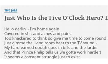 Just Who Is the Five O’Clock Hero? en Lyrics [​The Jam]