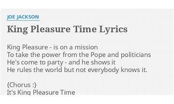 King Pleasure Time en Lyrics [Joe Jackson]