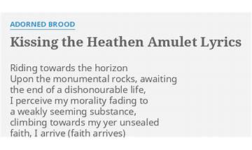 Kissing the Heathen Amulet en Lyrics [Adorned Brood]