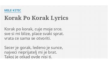 Korak po korak sr Lyrics [Mihilow]