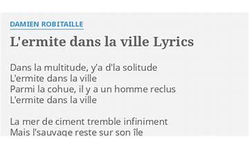 L\'ermite dans la ville fr Lyrics [Damien Robitaille]