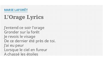 L\'orage fr Lyrics [Marie Laforêt]